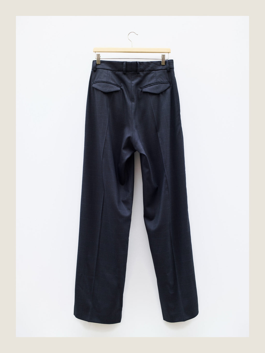 Tailored Pants in Navy Check Wool