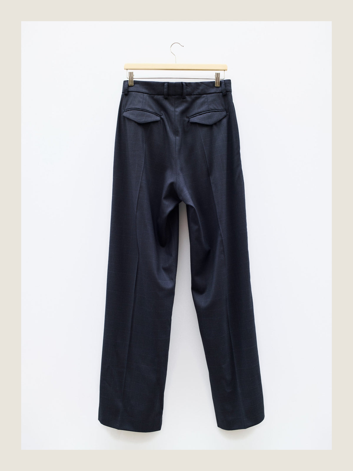 Tailored Pants in Navy Check Wool