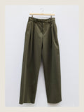 Tailored Pants in Olive Cotton