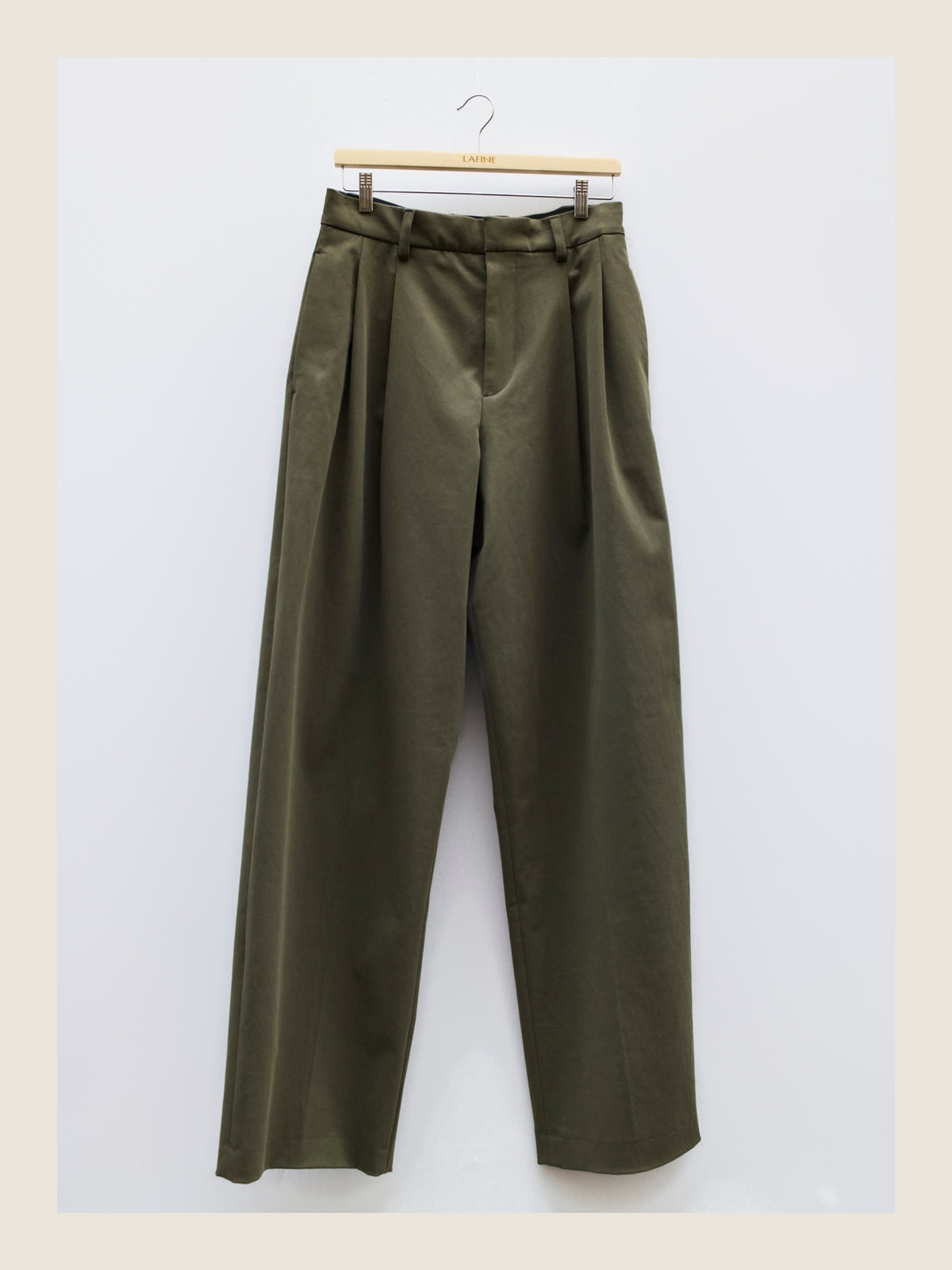 Tailored Pants in Olive Cotton