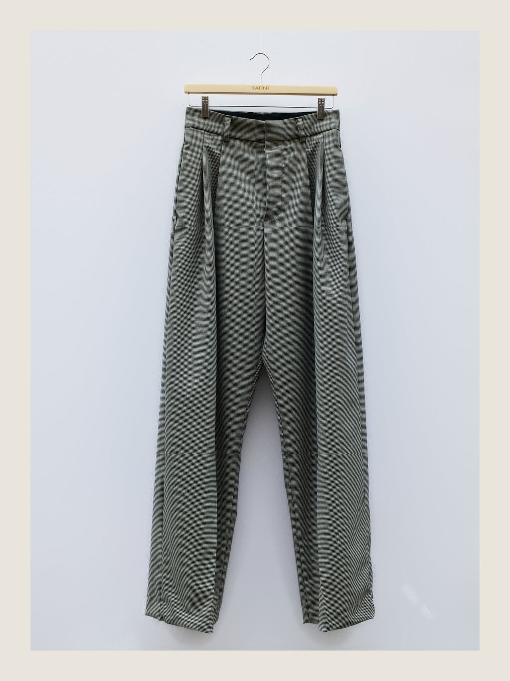 Tailored Pants in Pied de Poule Wool