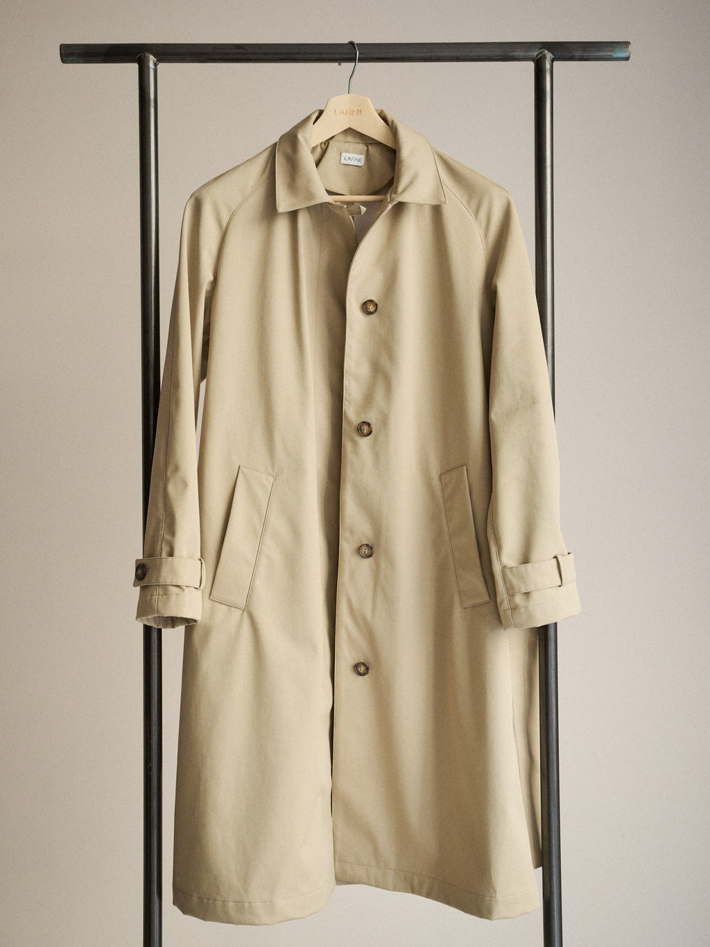 Trench Coat in Oat Gabardine