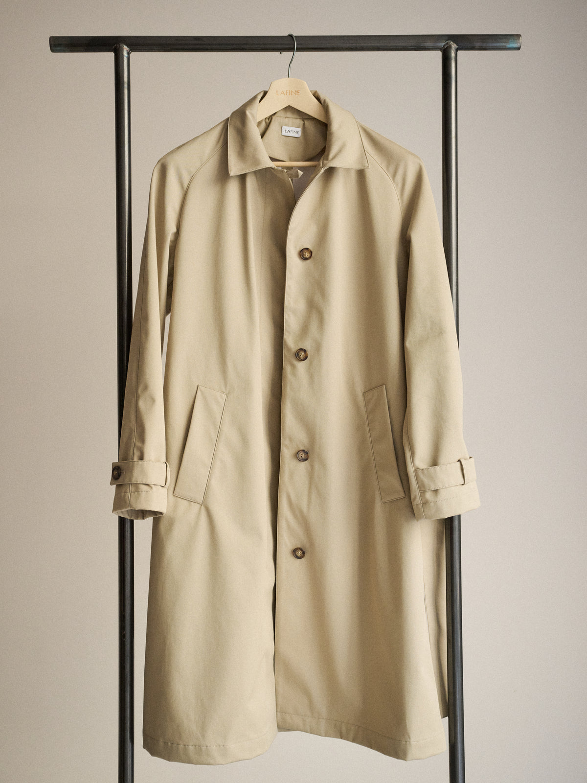 Trench Coat in Oat Gabardine