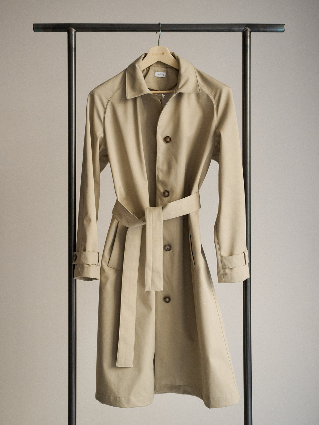 Trench Coat in Oat Gabardine