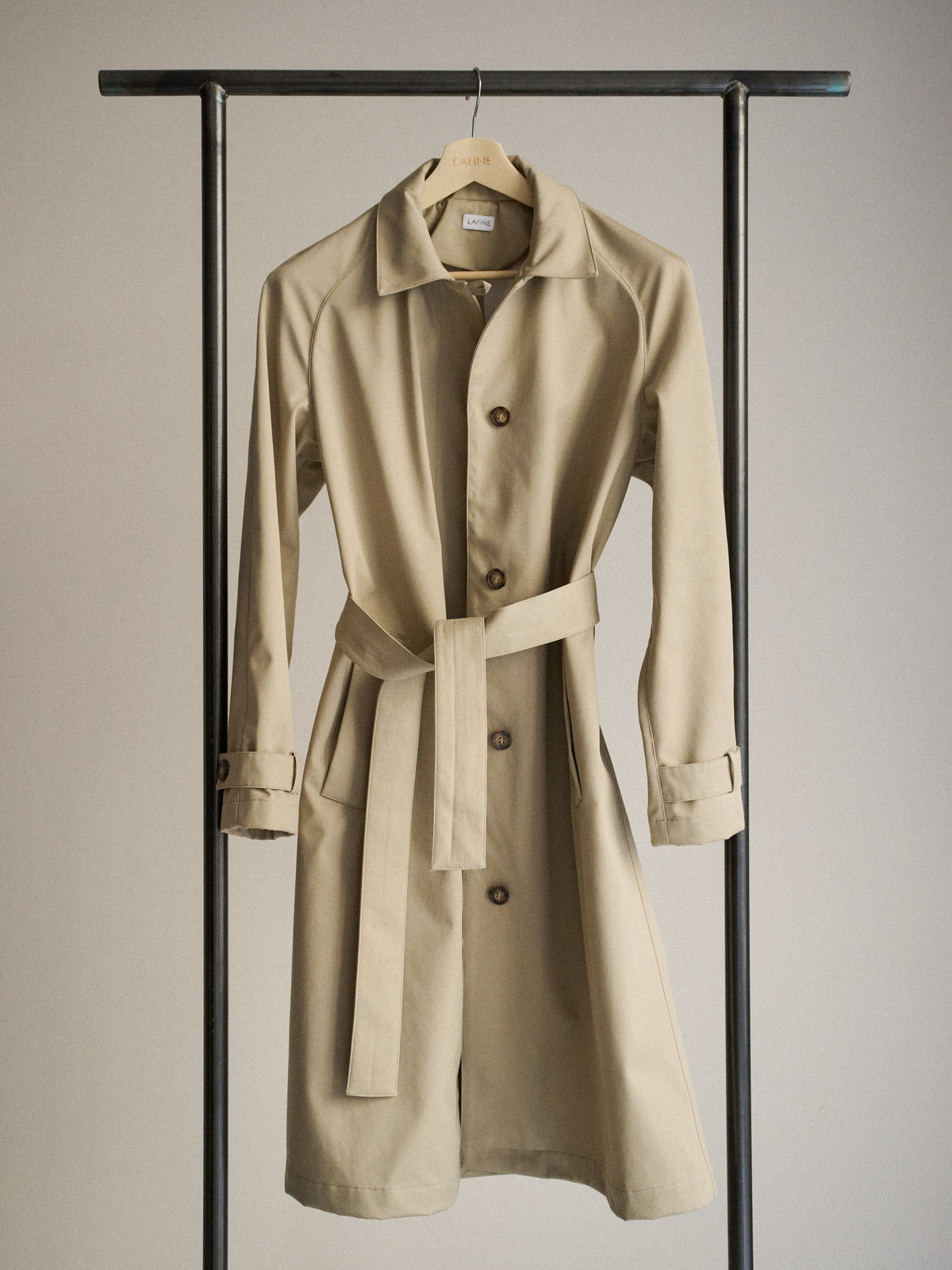 Trench Coat in Oat Gabardine