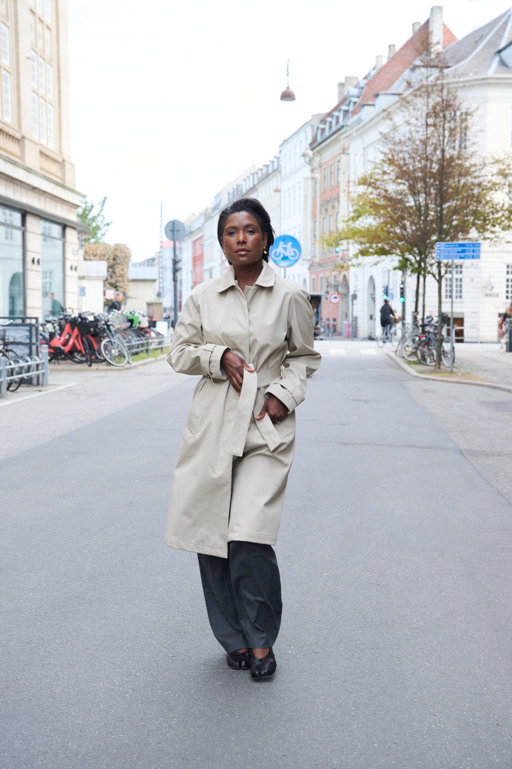 Trench Coat in Oat Gabardine