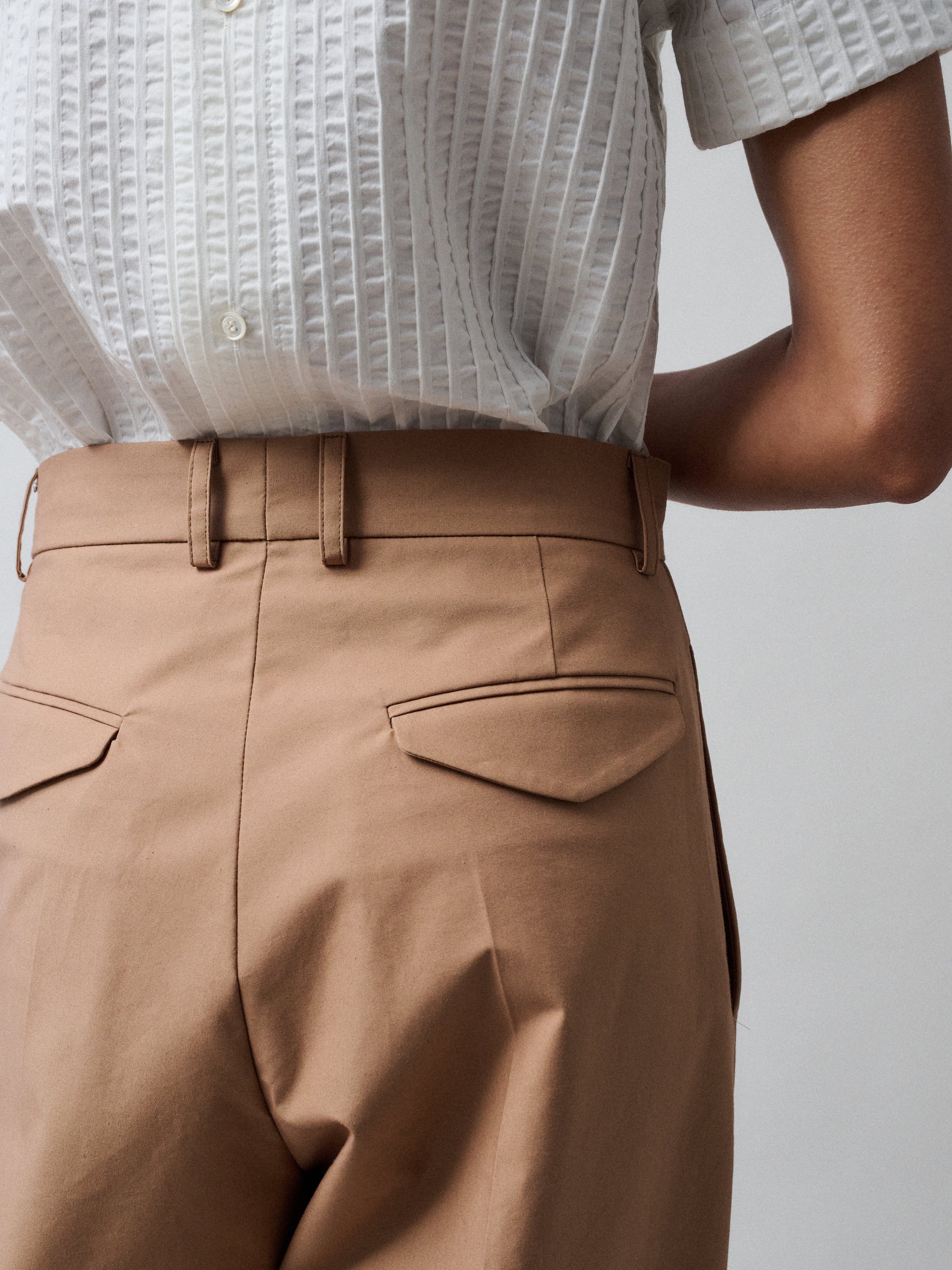 Tailored Pants - Cotton Light Brown