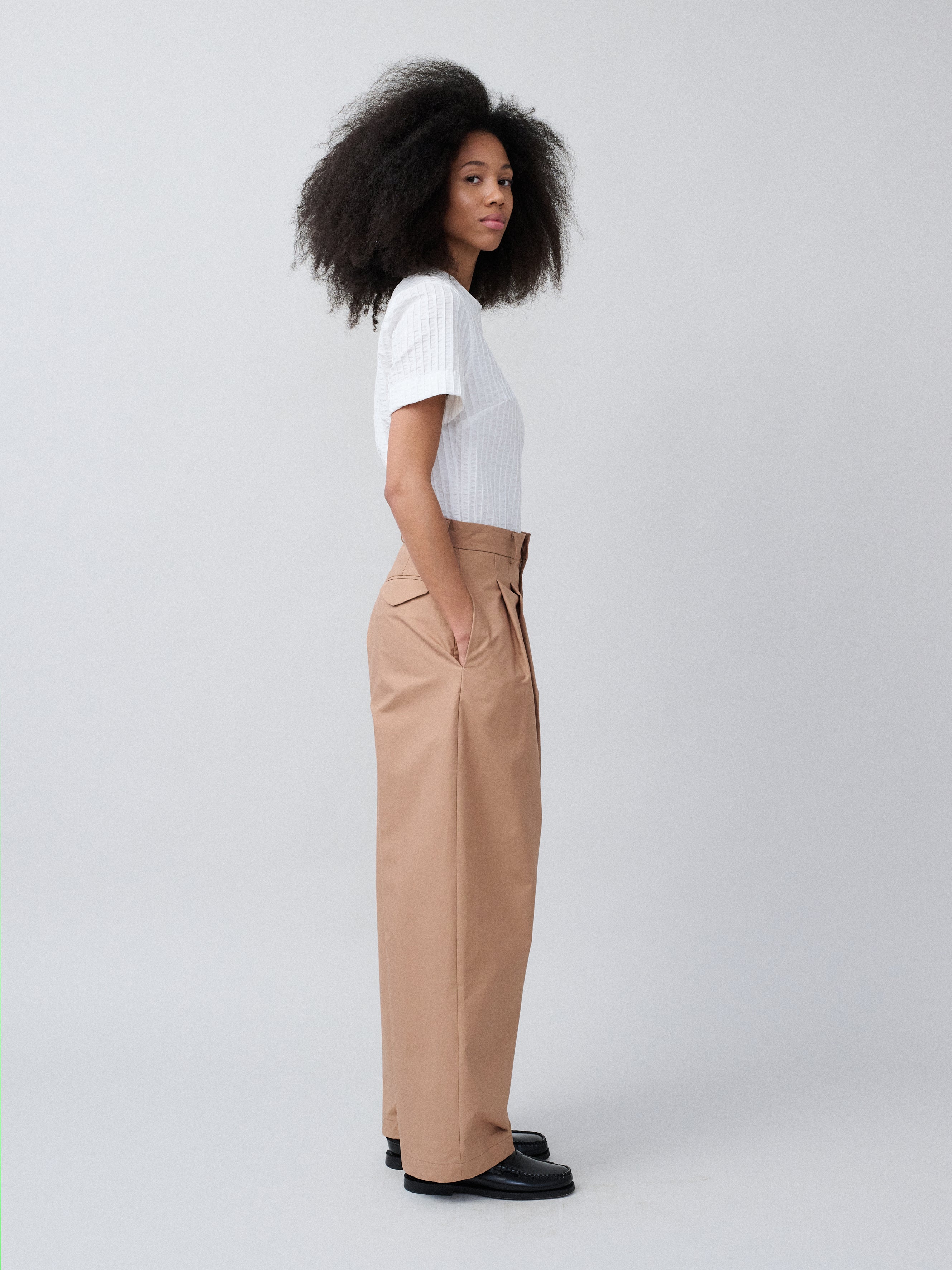 Tailored Pants - Cotton Light Brown