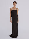 LAFINE Dress in Black crepe stretch. Designed by Yvonne Koné. Made in Italy.