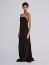 LAFINE Dress in Black crepe stretch. Designed by Yvonne Koné. Made in Italy.