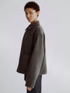 LAFINE Set Jacket in Grey knitted cashmere. Designed by Yvonne Koné. Made in Italy.