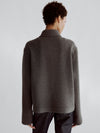 LAFINE Set Jacket in Grey knitted cashmere. Designed by Yvonne Koné. Made in Italy.