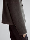 LAFINE Set Jacket in Grey knitted cashmere. Designed by Yvonne Koné. Made in Italy.
