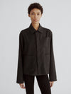 LAFINE Set Jacket in Onyx lightweight wool. Designed by Yvonne Koné. Made in Italy.