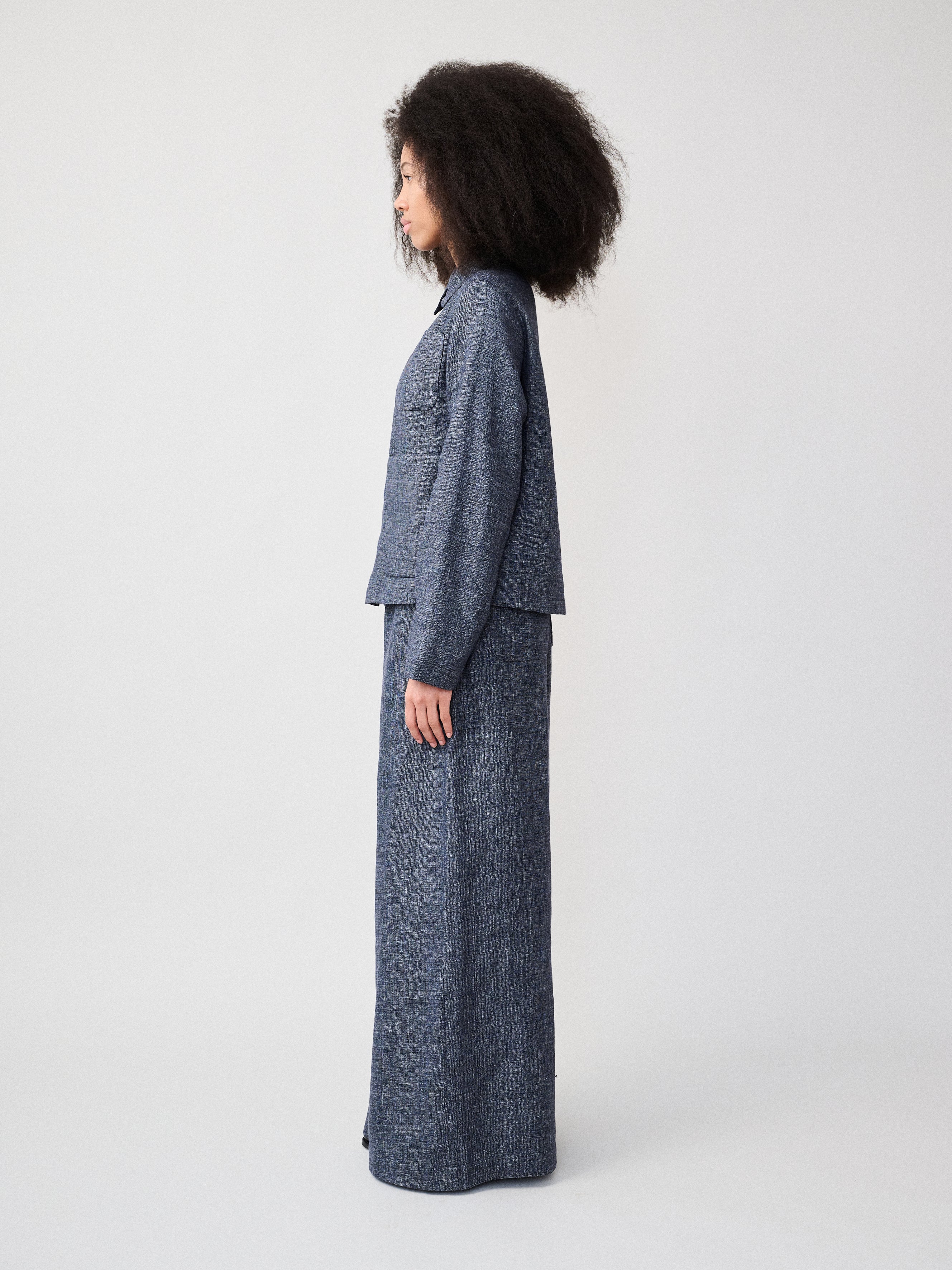 The Set Jacket – Linen Wool Navy