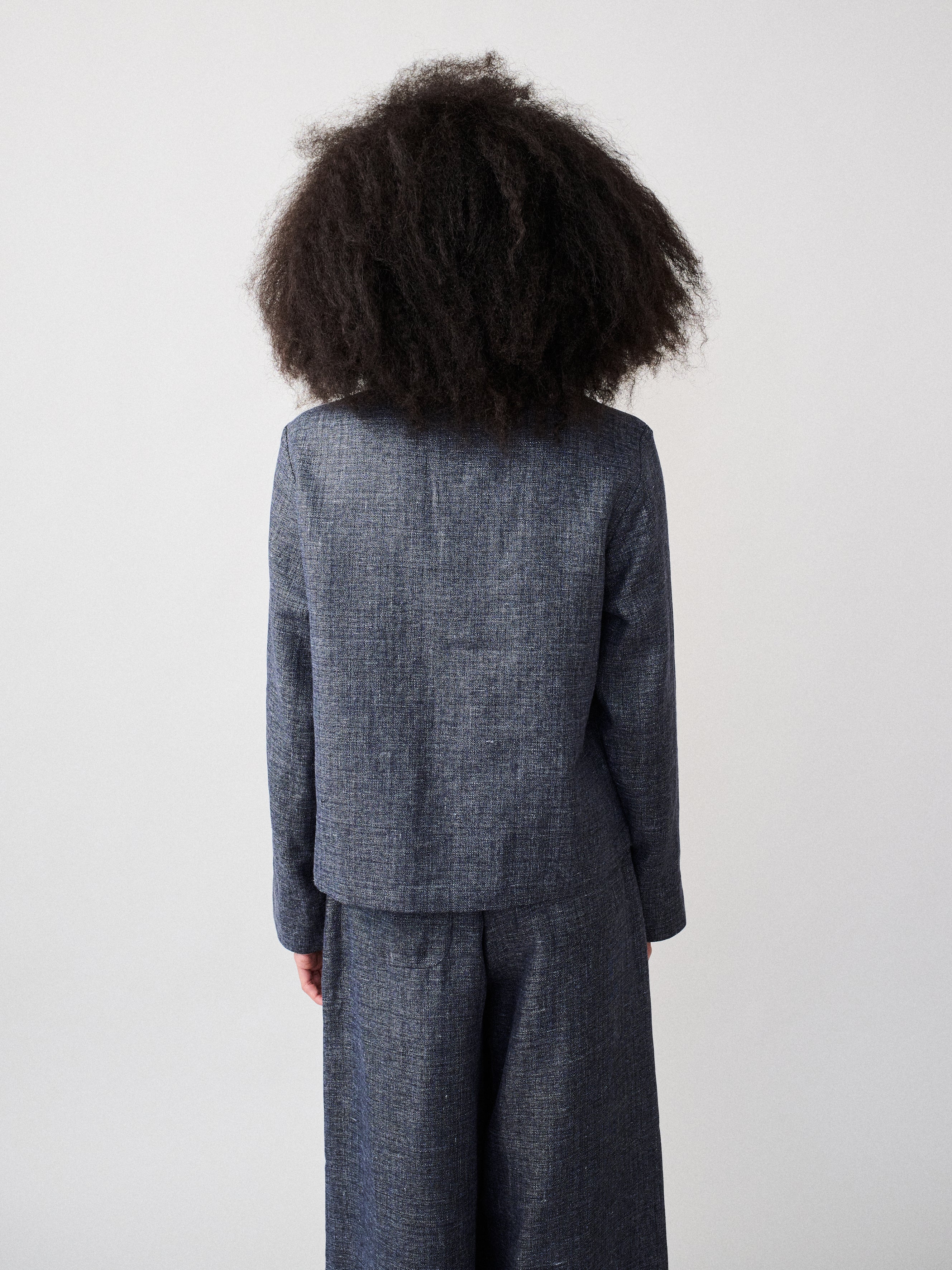 The Set Jacket – Linen Wool Navy