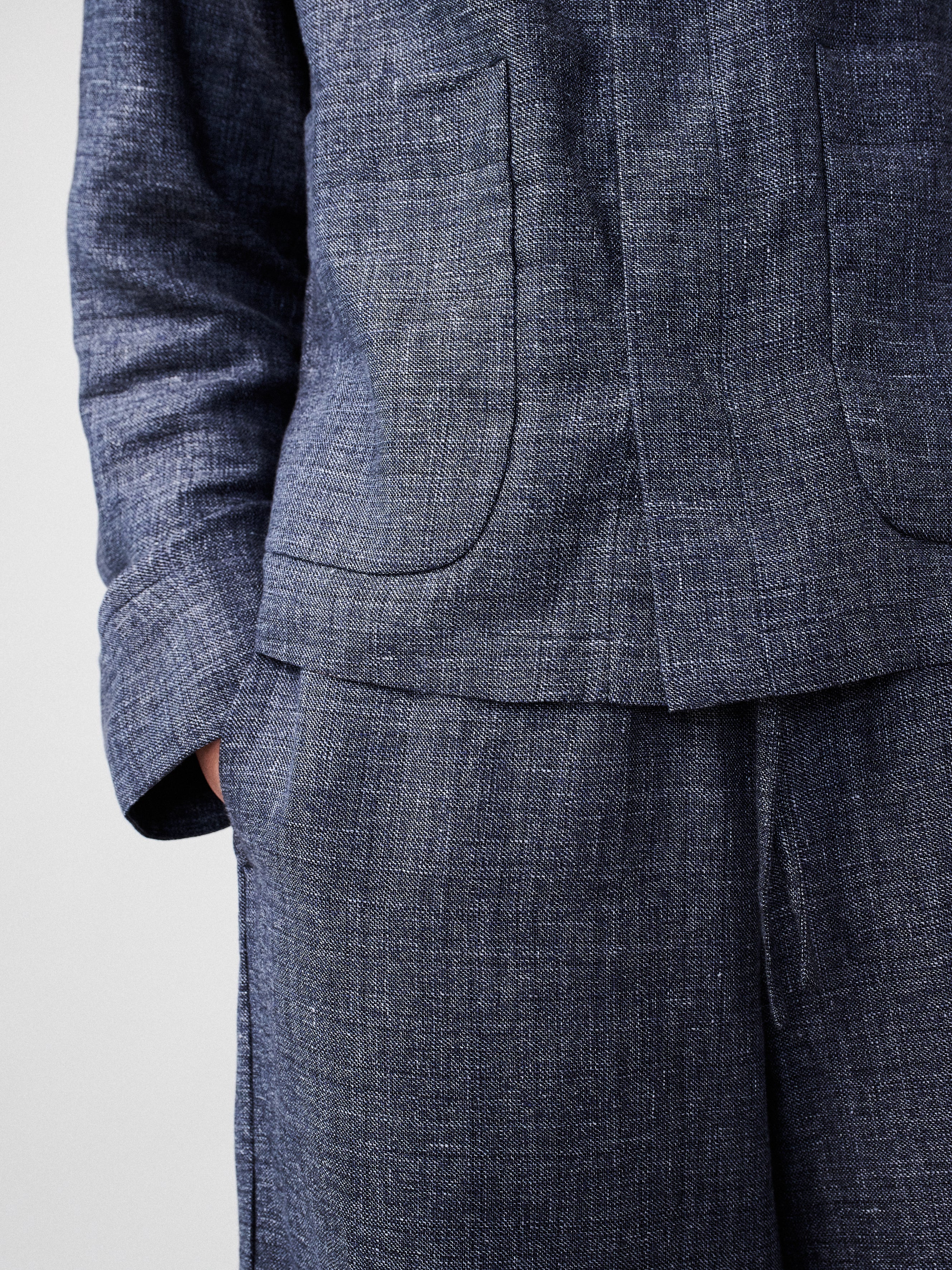 The Set Jacket – Linen Wool Navy