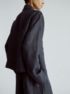 LAFINE Set Jacket in Deep Blue linen. Designed by Yvonne Koné. Made in Italy.