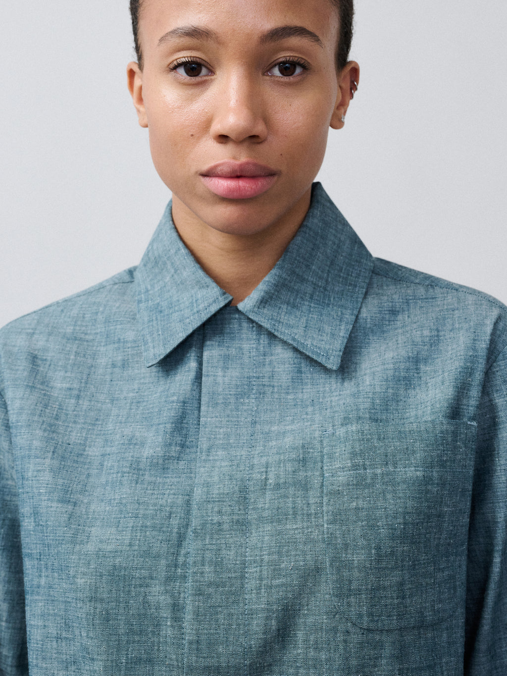 The Set Jacket – Denim Chambray Mid Blu