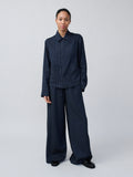 The Set Jacket – Viscose Linen Striped Navy