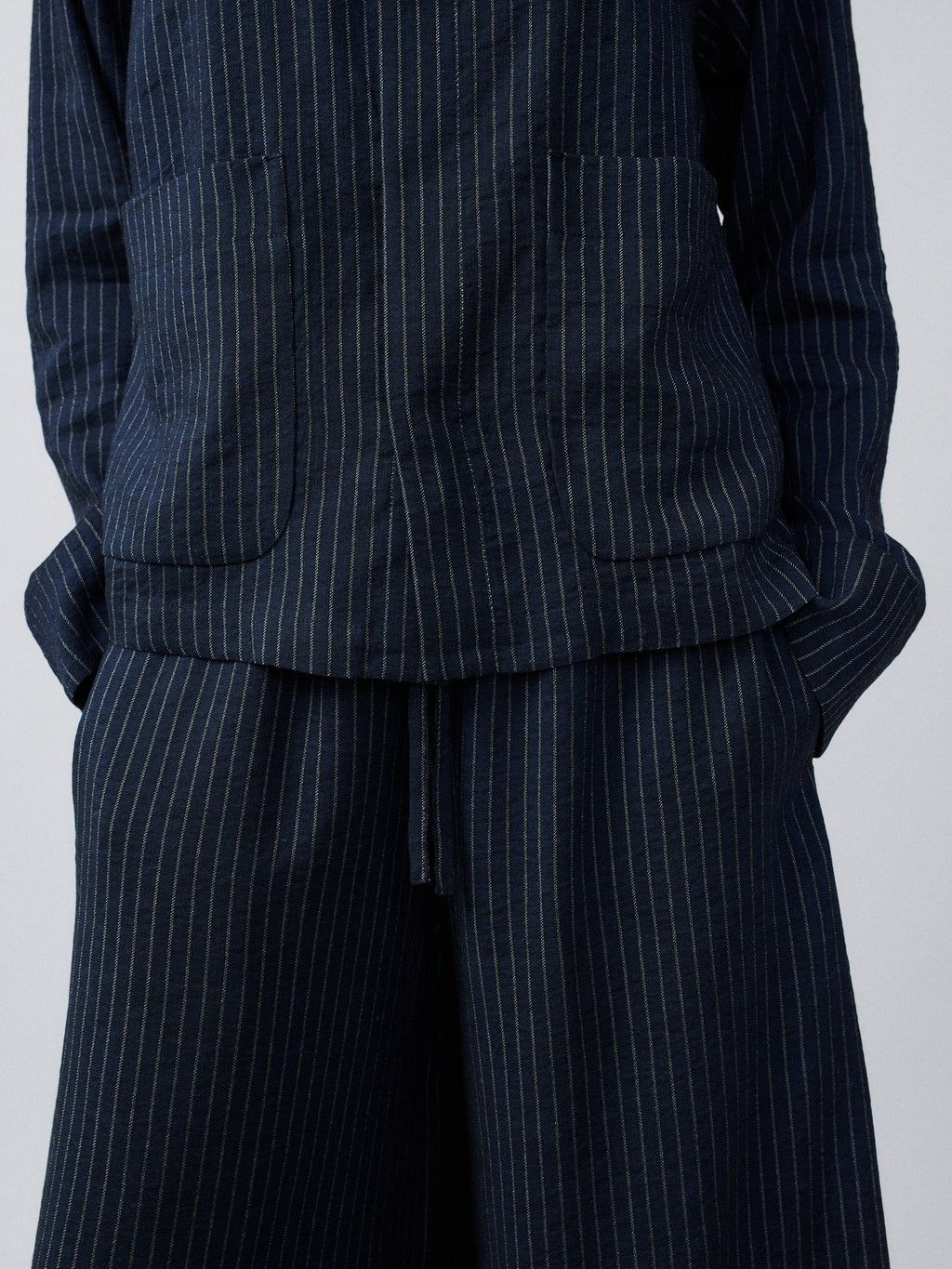 Flowy Pants – Viscose Linen Striped Navy