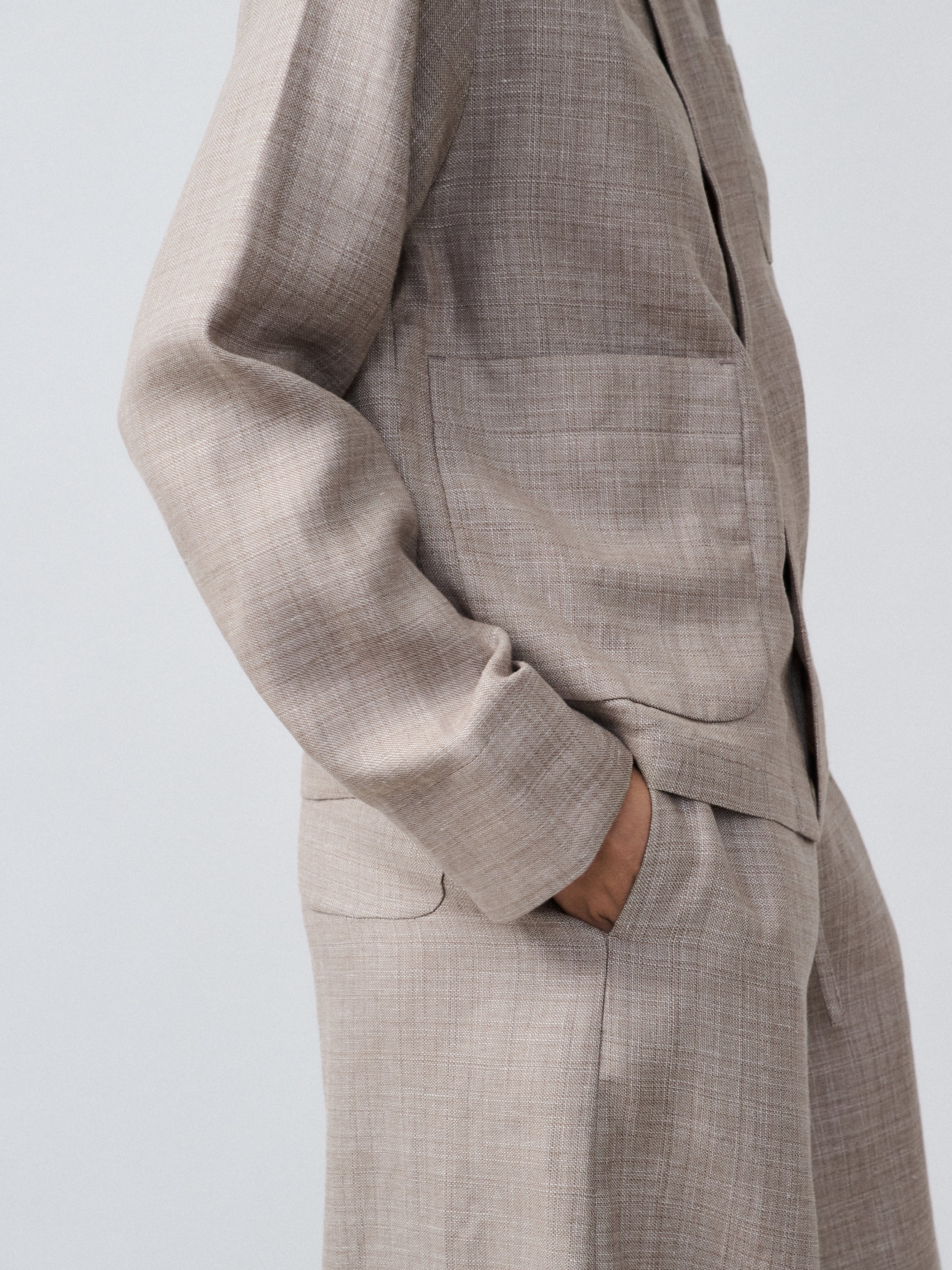 The Set Jacket – Linen Wool Brown